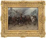 Hermanus Willem Koekkoek, French Cuirassiers, Oil on canvas