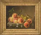 Joseph-Laurent Malaine, Still Life-Peaches, Oil on copper