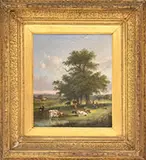 William Shayer, Landscape with Cows and Figures with Tree