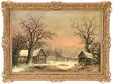 Charles Branwhite, Winter Landscape with a Mill, Oil on canvas