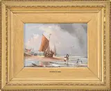Edward William Cooke, Low Tide, Oil on copper