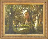 Adolf Kaufmann, Figures Gathering Sticks in the Woods, Oil on canvas