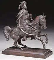 Swordsman on Horseback by Signed, Patinated metal, sold Aug 2013
