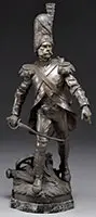 French Soldier, Luca Madrassi, Bronze mounted on marble base