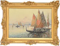 Nicholas Briganti, Pescatori Fuori Venezia” (The Fishermen of Venice), Oil on canvas