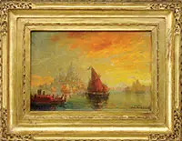 Walter Franklin Lansil, Church of Santa Marie Del Salina; Venice, Oil on canvas