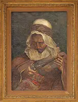 Arab with Gun by Addison Thomas Millar, Oil on canvas, sold Aug 2013