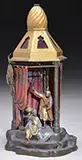 Bergman Foundry, Two Arabs in Tent Lamp, Cold-painted polychromed bronze