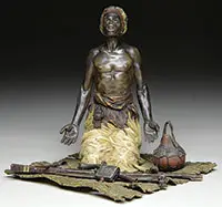 Bergman Foundry, The Arms Merchant, Cold-painted polychromed bronze