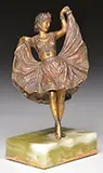 Nam Greb, Erotic Dancer, Articulated bronze on onyx base