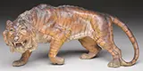 Unsigned, Menacing Tiger, Patinated spelter