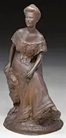 Mabel Conkling, Seated Woman with Flowers, Bronze