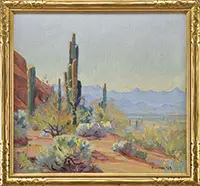 Carl Hoerman, Western Desert Landscape, Oil on canvas