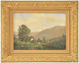 Henry Pember Smith, House Nestled Amongst Hills, Oil on canvas