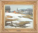 Frank Charles Hennessey, Early Spring Across the Valley, Pastel