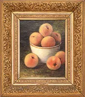 Thomas A. Richards, Peaches in a Bowl, Oil on canvas
