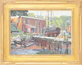 Mike Graves, Harborside Boatyard, Oil on canvas
