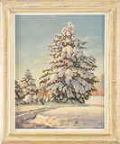 William Columbus Ehrig, Fresh Snow Landscape, Oil on canvas