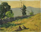 John F. Enser, Three Works: “Snowbound Village”, “In New Hampshire”, and “Upland Pasture, Oil on canvas board and oil on wood panel