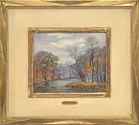 The Duck Pond by Walter Emerson Baum, Oil on board, sold Aug 2013