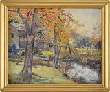 Otis Cook, Fresh River Paskamansett, Oil on academy board