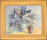 Harriette Bowdoin, Still Life of Flowers with Vase, Oil on canvas
