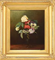 Henrietta Augusta Granbery, Vase of Flowers, Oil on canvas