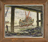 Harold C. Wolcott, Low Tide, Oil on Masonite