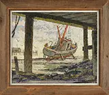 Harold C. Wolcott, Low Tide, Oil on Masonite