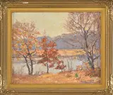 Emma Ruth Burgess, Autumn Landscape, Oil on board