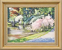 Sergio Roffo, Spring Blossoms, Boston Arboretum, Oil on canvas