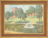 Harold W. Cheney, Frog Pond”, Boston Commons, Oil on board