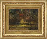 Hudson Mindell Kitchell, Wooded Landscape, Oil on canvas