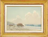 Fred Cozzens, Coastal Breakers, Watercolor
