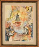 André Masson, Sailboat Abstract, Watercolor on paper