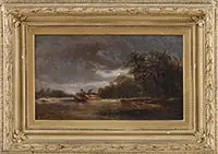 The River Rafters by Signed, Oil on canvas, sold Aug 2013