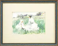 Berthe Morisot, Mother and Child in Landscape, Watercolor on paper