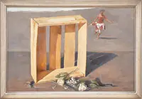 Chase Chen Chenoff, Surrealistic Beach Scene, Oil on canvas