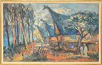 Hasan Djaafar, Shoreline Village, Oil on canvas