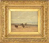 Georges Bonnemaison, Seaweed Gatherers, Oil on canvas
