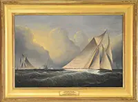 America’s Cup Race Vigilant and Valkyre, 3Rd Race, October 9, 1892 by James Edward Buttersworth, Oil on canvas, sold Aug 2013