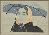 Alex Katz, Blue Umbrella, Lithograph in colors circa 1979