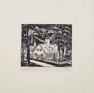 Carroll Thayer Berry, 5 Wood Engravings, 1) 3 color wood engraving “White and Weather-worn” titled lower left