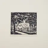 Carroll Thayer Berry, 5 Wood Engravings, 1) 3 color wood engraving “White and Weather-worn” titled lower left