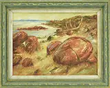 Charles E. Willette, Rocky Beach, Oil on canvas panel