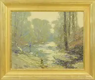 John C. Terelak, Spring Trout Fishing, Oil on canvas