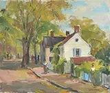 Carl W. Peters, Sunlit Street, Rockport, Mass