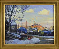 Ken Knowles, Harbor Light, Gloucester, Oil on board