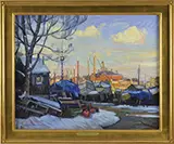 Ken Knowles, Harbor Light, Gloucester, Oil on board