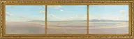 James Perry Wilson, Panoramic Landscape of the West, Three oils on canvasboards